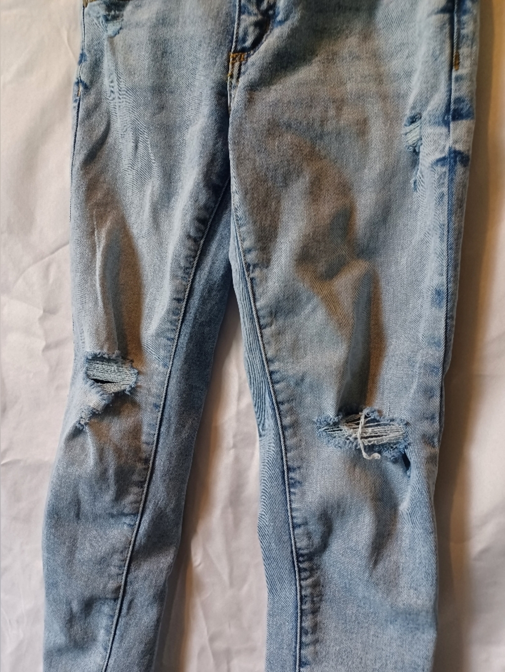 Art Class Girls Light Wash Blue Distressed Skinny Denim Jeans - Picture 2 of 10